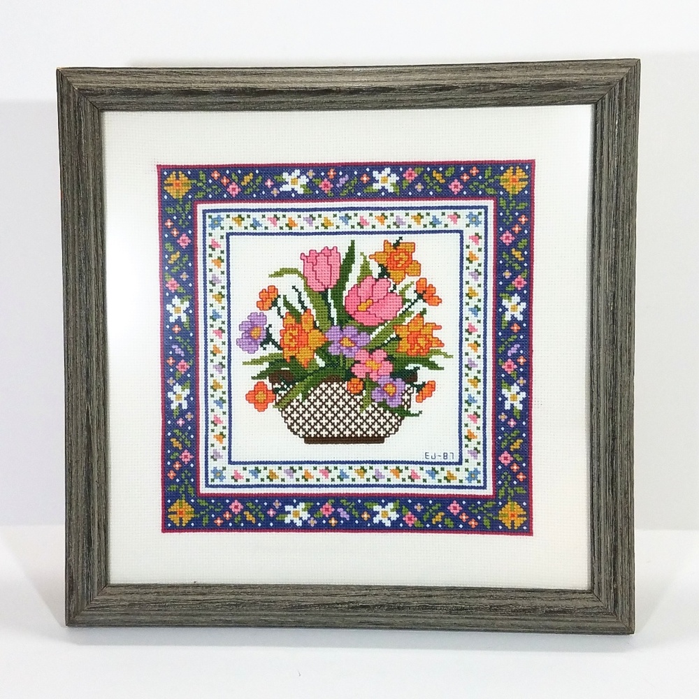 Vintage 1987 handmade cross stitch